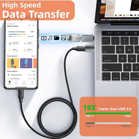 محول Herfair USB إلى USB C 4 حزم محول شاحن USB من النوع C أنثى إلى USB ذكر / محول USB أنثى إلى USB-C ذكر لهاتف iPhone 15 Plus/Pro Max، iWatch S8/S9، AirPods، محول USB إلى USB C OTG ( أسود) in Kuwait