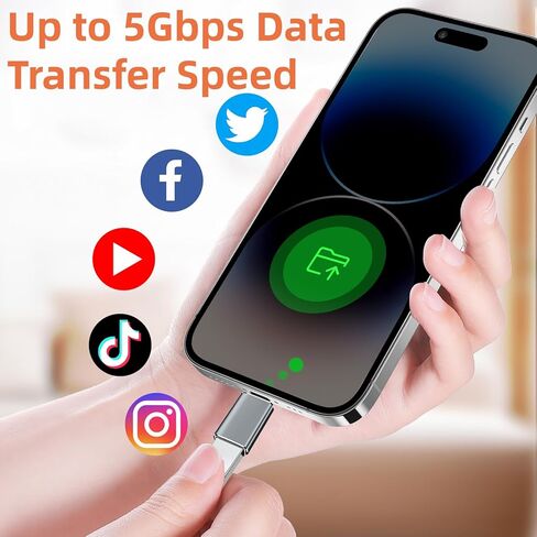 محول Herfair USB إلى USB C 4 حزم محول شاحن USB من النوع C أنثى إلى USB ذكر / محول USB أنثى إلى USB-C ذكر لهاتف iPhone 15 Plus/Pro Max، iWatch S8/S9، AirPods، محول USB إلى USB C OTG ( أسود) in Kuwait