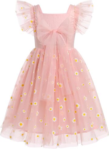 Kids Girls Daisy Flower Butterfly Princess Party Tulle Birthday Dress Toddler Cake Smash Clothes Photograph 3-8T in Kuwait