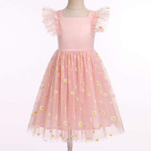 Kids Girls Daisy Flower Butterfly Princess Party Tulle Birthday Dress Toddler Cake Smash Clothes Photograph 3-8T in Kuwait