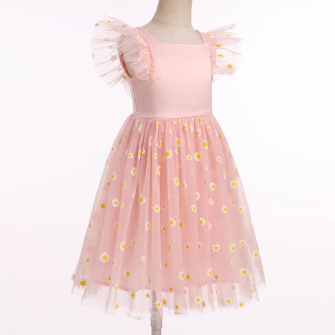 Kids Girls Daisy Flower Butterfly Princess Party Tulle Birthday Dress Toddler Cake Smash Clothes Photograph 3-8T in Kuwait