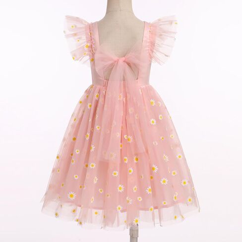 Kids Girls Daisy Flower Butterfly Princess Party Tulle Birthday Dress Toddler Cake Smash Clothes Photograph 3-8T in Kuwait
