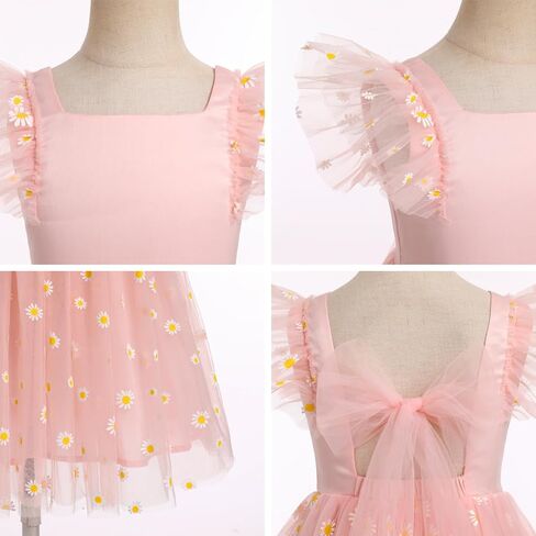 Kids Girls Daisy Flower Butterfly Princess Party Tulle Birthday Dress Toddler Cake Smash Clothes Photograph 3-8T in Kuwait
