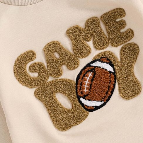 TheFound Newborn Baby Girl Boy Football Outfit Rugby Embroidered Long Sleeve Oversized Jumpsuit Romper Infant Baby Clothes in Saudi Arabia