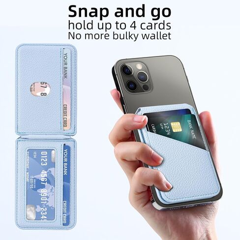 Arae Magnetic Phone Wallet, Compatible with MagSafe Wallet, for Apple iPhone 16/15/14/13/12 Series, Adjustable Stand with 4 Card Holder,RFID Blocking, PU Leather,Black in Saudi Arabia
