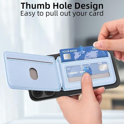 Arae Magnetic Phone Wallet, Compatible with MagSafe Wallet, for Apple iPhone 16/15/14/13/12 Series, Adjustable Stand with 4 Card Holder,RFID Blocking, PU Leather,Black in Saudi Arabia