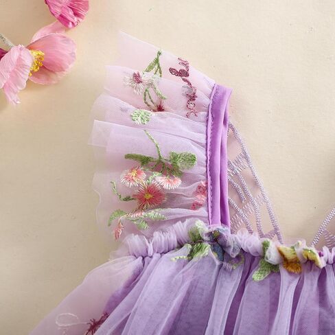 Newborn Infant Baby Girls Clothes Flower Butterfly Embroidery Sleeveless Romper Tulle Mesh Dress Toddler Bodysuit in Saudi Arabia
