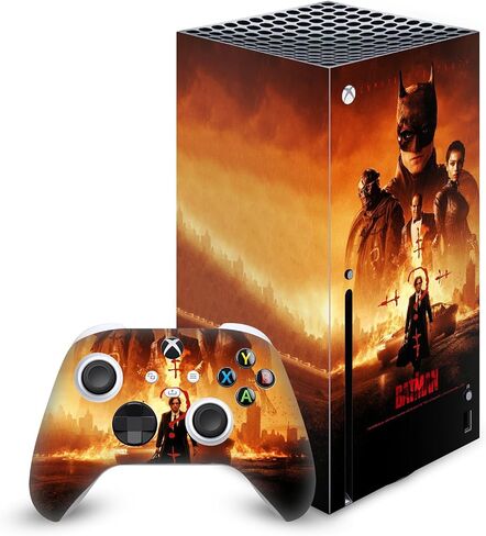 Head Case Designs Officially Licensed The Batman Rain Neo-Noir and Posters Vinyl Sticker Gaming Skin Decal Cover Compatible with Xbox Series X Console and Controller Bundle in Kuwait