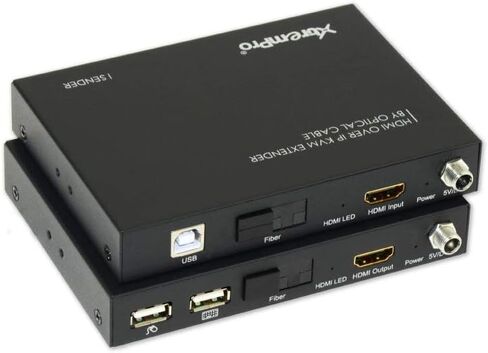 HDMI Extender Over IP Optical Fiber w/IR Single w/Transmitter and Receiver Up to 12.4 Miles/20KM, 1080p 60Hz, RS232 – Black (61008) in Kuwait