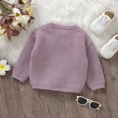 Toddler Baby Girl Easter Outfit Bunny Embroidery Long Sleeve Kint Sweater Infant Knitted Easter Sweaters in Saudi Arabia