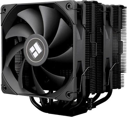 مبرد هواء Peerless Assassin 120 Black CPU، 6 أنابيب حرارية، مروحة TL-C12B PWM مزدوجة 120 مم، غطاء مبدد حرارة من الألومنيوم، تقنية AGHP 4.0، لـ AMD AM4 AM5/Intel LGA 1700/1150/1151/1200/2066/2011 in Saudi Arabia