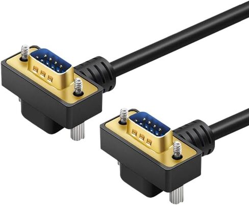 DB9 RS232 Serial Port Cable Down Right Angle 9 Pin RS232 COM Port 90 degree gold plated Connection Cable (Male to Female, 0.5 Meter) in Saudi Arabia
