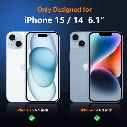 جراب SPIDERCASE لهاتف iPhone 14/iPhone 15، [حماية من السقوط من الدرجة العسكرية بطول 15 قدمًا] [غير قابل للانزلاق] عبوتين [واقيات شاشة من الزجاج المقسى + واقيات عدسة الكاميرا] جراب مقاوم للصدمات شديد التحمل، شفاف غير لامع in Kuwait