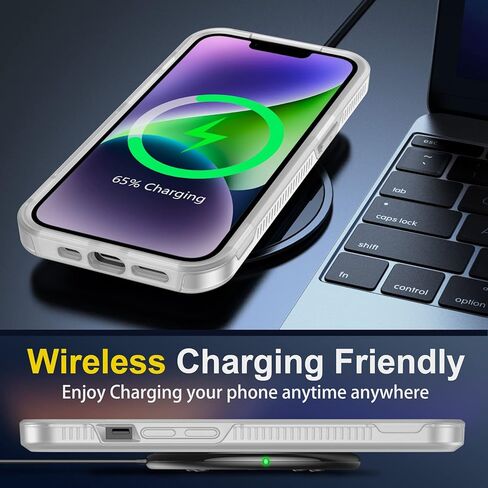 جراب SPIDERCASE لهاتف iPhone 14/iPhone 15، [حماية من السقوط من الدرجة العسكرية بطول 15 قدمًا] [غير قابل للانزلاق] عبوتين [واقيات شاشة من الزجاج المقسى + واقيات عدسة الكاميرا] جراب مقاوم للصدمات شديد التحمل، شفاف غير لامع in Kuwait