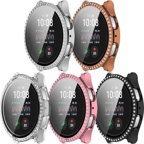 واقي شاشة Chofit مخصص لساعة Samsung Galaxy Watch 7 مقاس 40 مم و44 مم، جراب بلينغ للسيدات مصنوع من حجر الراين الماسي الصلب من البولي كربونات مع ملحقات من الزجاج المقوى (5 عبوات، 44 مم) in Saudi Arabia