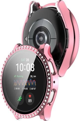 واقي شاشة Chofit مخصص لساعة Samsung Galaxy Watch 7 مقاس 40 مم و44 مم، جراب بلينغ للسيدات مصنوع من حجر الراين الماسي الصلب من البولي كربونات مع ملحقات من الزجاج المقوى (5 عبوات، 44 مم) in Saudi Arabia