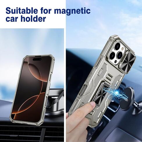 VEGO for iPhone 16 Pro Max Case with Belt Clip Holster and Kickstand Black in Saudi Arabia