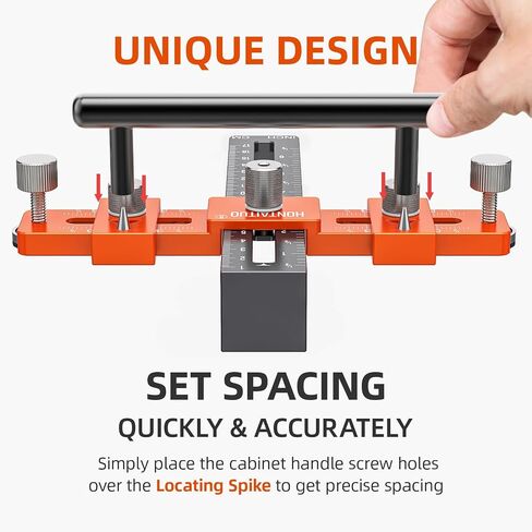 Enhanced Model Cabinet Hardware Jig,Adjustable Cabinet Handle Template Tool for Knobs,Handles and Pulls,Drawer Hardware Jig for Drawer Cabinet Installation,High Precise Woodworking Drill Guide in Saudi Arabia