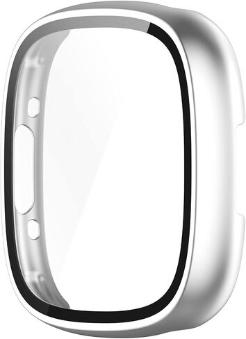 واقي شاشة Chofit لـ Fitbit Sense 2/Versa 4 مع حافظة واقية تعمل باللمس من الزجاج المقوى عالي الدقة، غطاء صلب من البولي كربونات مع مصد تغطية كاملة للساعة الذكية Sense 2/Versa 4 (ذهبي وردي وفضي) in Saudi Arabia