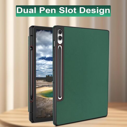 حافظة SSS·GRGB لجهاز سامسونج جالاكسي تاب S9+/ S9 FE Plus 5G 2023 مقاس 12.4 بوصة SM-X810/X816B/X818U مع حامل قلم S، غطاء تابلت واقٍ بحامل رفيع قابل للطي، استيقاظ/غفو تلقائي، عرض متعدد الزوايا، أسود in Kuwait