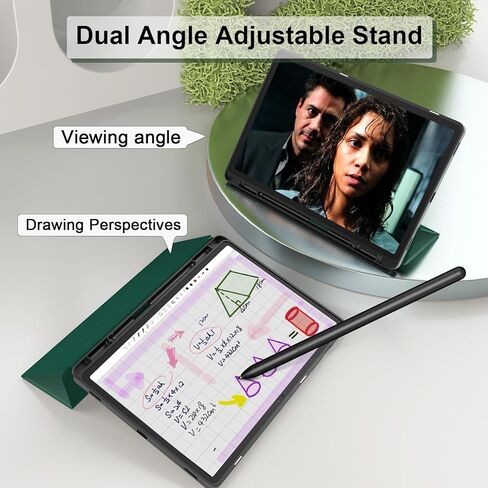 حافظة SSS·GRGB لجهاز سامسونج جالاكسي تاب S9+/ S9 FE Plus 5G 2023 مقاس 12.4 بوصة SM-X810/X816B/X818U مع حامل قلم S، غطاء تابلت واقٍ بحامل رفيع قابل للطي، استيقاظ/غفو تلقائي، عرض متعدد الزوايا، أسود in Kuwait