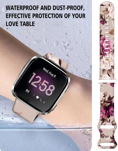 Watch Bands Compatible for Versa 2/ Versa/Versa Lite Bands for Women Men, Soft Silicone Cute Fadeless Sport Strap Replacement for Versa SE Lite in Saudi Arabia