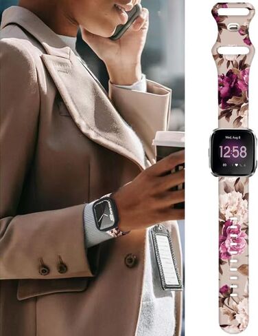 Watch Bands Compatible for Versa 2/ Versa/Versa Lite Bands for Women Men, Soft Silicone Cute Fadeless Sport Strap Replacement for Versa SE Lite in Saudi Arabia