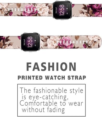 Watch Bands Compatible for Versa 2/ Versa/Versa Lite Bands for Women Men, Soft Silicone Cute Fadeless Sport Strap Replacement for Versa SE Lite in Saudi Arabia