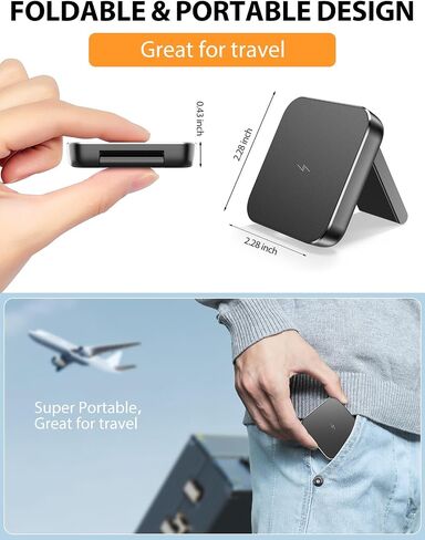 MOKPR Magnetic 3 in 1 Wireless Stand Charger, Adjustable Wireless Charging Station, Mag-Safe Charger Compatible for iPhone 16 15/14/13/12 Series and AirPods 3/2/Pro 2/Pro & Apple Watch, No Adapter in Saudi Arabia