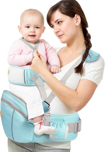 Baby Hip Seat Carrier, Ergonomic Waist Stool for Child Infant with Adjustable Strap Pocket Soft Base, Baby Hip Carrier for Newborns & Toddlers in Saudi Arabia