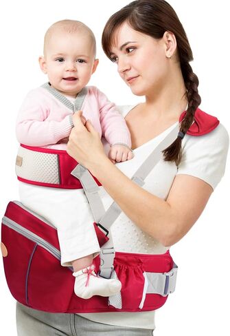 Baby Hip Seat Carrier, Ergonomic Waist Stool for Child Infant with Adjustable Strap Pocket Soft Base, Baby Hip Carrier for Newborns & Toddlers in Saudi Arabia