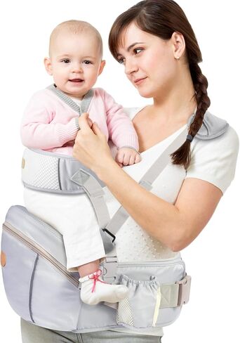 Baby Hip Seat Carrier, Ergonomic Waist Stool for Child Infant with Adjustable Strap Pocket Soft Base, Baby Hip Carrier for Newborns & Toddlers in Saudi Arabia