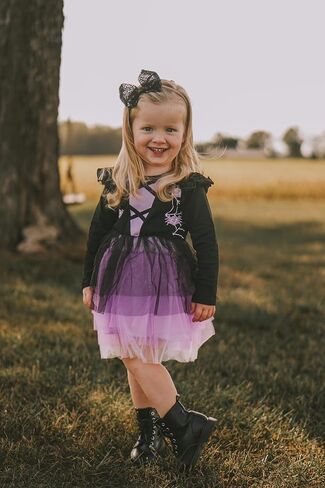 Toddler Little Girl Halloween Tulle Dress Ruffle Long Sleeve Pumpkin Princess Party Tutu Dress Fall Winter Outfits Clothes in Saudi Arabia