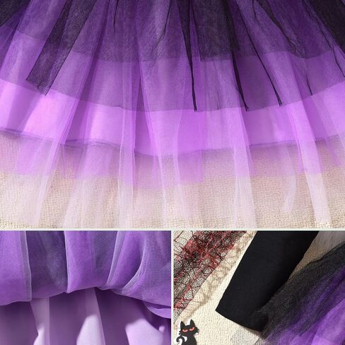 Toddler Little Girl Halloween Tulle Dress Ruffle Long Sleeve Pumpkin Princess Party Tutu Dress Fall Winter Outfits Clothes in Saudi Arabia