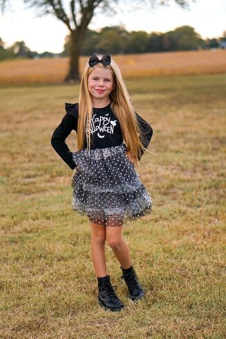 فستان للفتيات الصغيرات للهالوين من التول مكشكش وأكمام طويلة على شكل يقطين لحفلات الأميرات، فستان توتو للخريف والشتاء، ملابس ملابس in Kuwait