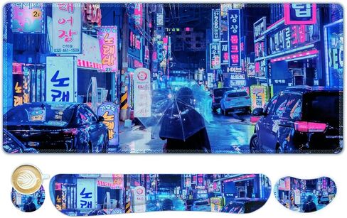 مجموعة لوحة ماوس كبيرة للألعاب، لوحة ماوس ممتدة 4 في 1، وسادة مكتب + وسادة مسند للمعصم للوحة المفاتيح + حصيرة ماوس مع دعم للمعصم + قاعدة، واقي حصيرة مكتب مقاوم للماء للمنزل والمكتب والكمبيوتر المحمول - زهرة ملونة in Kuwait