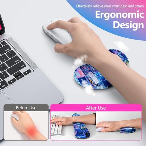 مجموعة لوحة ماوس كبيرة للألعاب، لوحة ماوس ممتدة 4 في 1، وسادة مكتب + وسادة مسند للمعصم للوحة المفاتيح + حصيرة ماوس مع دعم للمعصم + قاعدة، واقي حصيرة مكتب مقاوم للماء للمنزل والمكتب والكمبيوتر المحمول - زهرة ملونة in Kuwait