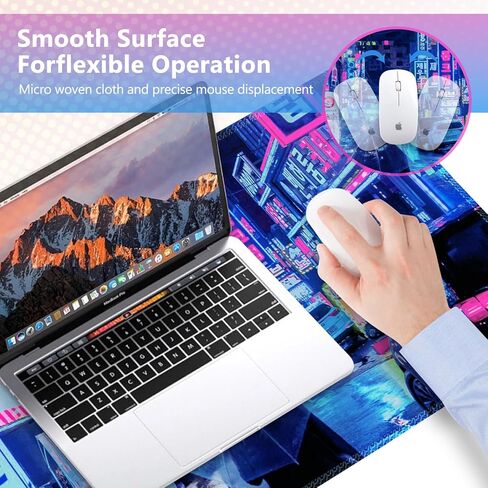 مجموعة لوحة ماوس كبيرة للألعاب، لوحة ماوس ممتدة 4 في 1، وسادة مكتب + وسادة مسند للمعصم للوحة المفاتيح + حصيرة ماوس مع دعم للمعصم + قاعدة، واقي حصيرة مكتب مقاوم للماء للمنزل والمكتب والكمبيوتر المحمول - زهرة ملونة in Kuwait