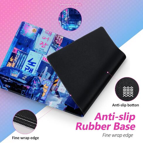 مجموعة لوحة ماوس كبيرة للألعاب، لوحة ماوس ممتدة 4 في 1، وسادة مكتب + وسادة مسند للمعصم للوحة المفاتيح + حصيرة ماوس مع دعم للمعصم + قاعدة، واقي حصيرة مكتب مقاوم للماء للمنزل والمكتب والكمبيوتر المحمول - زهرة ملونة in Kuwait