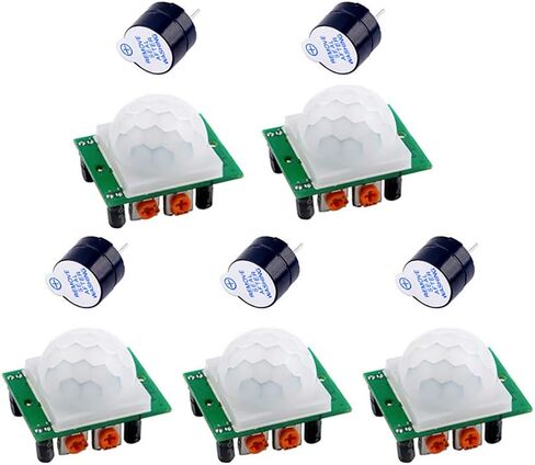 HC-SR501 PIR مستشعر الأشعة تحت الحمراء وحدة الحركة بالأشعة تحت الحمراء لـ Arduino Raspberry Pi (عبوة من 5 قطع) in Kuwait