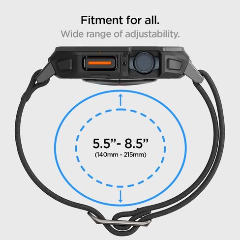 Spigen Lite Fit Pro Designed for Apple Watch Series 10 46mm Case with Band Durable TPU Case with Lightweight Fabric Band (2024) - Matte Black in Kuwait