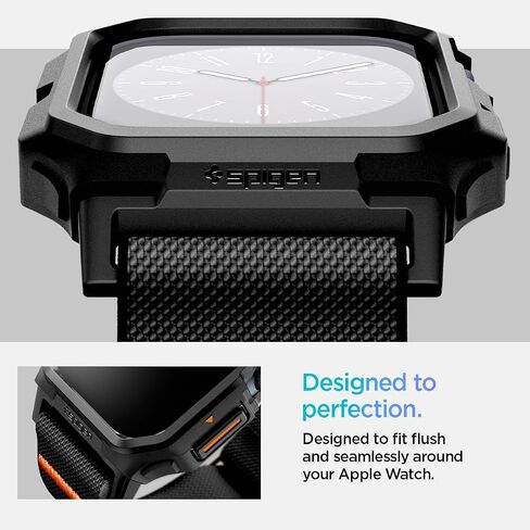 Spigen Lite Fit Pro Designed for Apple Watch Series 10 46mm Case with Band Durable TPU Case with Lightweight Fabric Band (2024) - Matte Black in Kuwait
