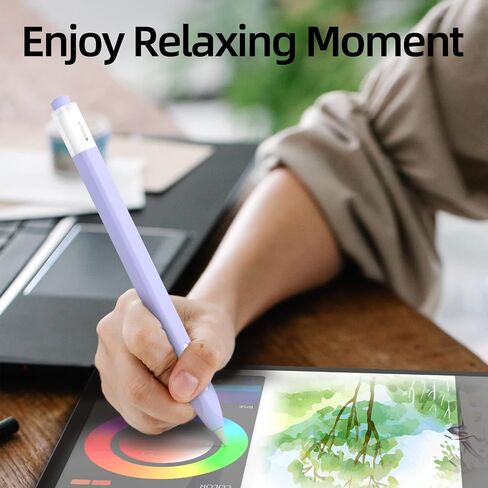 2 Pack Pencil Case Compatible with Apple Pencil Pro/Apple Pencil 2nd Generation Case,Non-Slip Silicone Case,Compatible withMagnetic chargingand DoubleClick.(Sky Blue, Dark Green) in Kuwait
