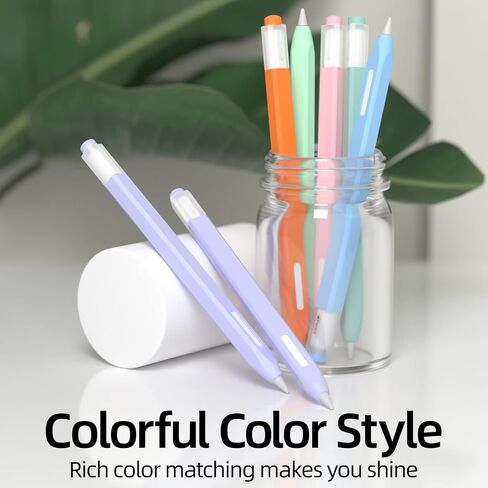 2 Pack Pencil Case Compatible with Apple Pencil Pro/Apple Pencil 2nd Generation Case,Non-Slip Silicone Case,Compatible withMagnetic chargingand DoubleClick.(Sky Blue, Dark Green) in Kuwait