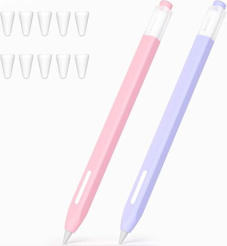 2 علبة مقلمة متوافقة مع Apple Pencil Pro/Apple Pencil الجيل الثاني، حافظة سيليكون مضادة للانزلاق، متوافقة مع الشحن المغناطيسي وDoubleClick. (أزرق سماوي، أخضر داكن) in Saudi Arabia
