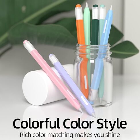 2 علبة مقلمة متوافقة مع Apple Pencil Pro/Apple Pencil الجيل الثاني، حافظة سيليكون مضادة للانزلاق، متوافقة مع الشحن المغناطيسي وDoubleClick. (أزرق سماوي، أخضر داكن) in Saudi Arabia