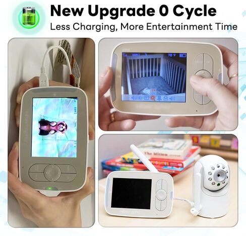 بطارية بديلة 2200 مللي أمبير في الساعة لشاشات فيديو الأطفال الرضع DXR-8 SP803048 بطارية ليثيوم أيون قابلة لإعادة الشحن، بطارية 2024 ترقية جديدة عالية السعة in Kuwait