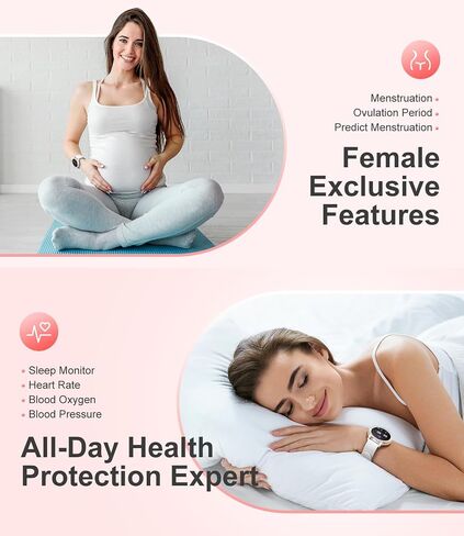 LIGE Smart Watch for Women(Answer/Make Calls),1.3"HD Diamonds Luxury Smartwatch for Android iPhone Phones,Fitness Trackers with 20+ Sport Modes/Heart Rate/IP68 Waterproof/SpO2/Sleep Monitor,Rose gold in Kuwait