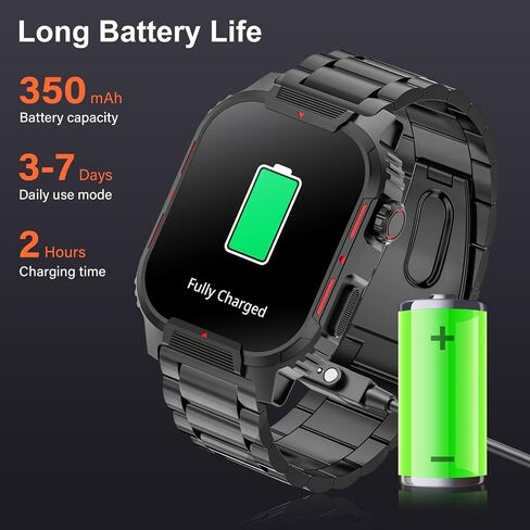 Smart Watch for Men, 2.02" HD Big Screen Rugged Smart Watch with Bluetooth Call Blood Oxygen Heart Rate Sleep Fitness Tracker, Built-in DIY Dial 123 Sport Modes Watch for Android IOS Gold Steel Strip in Saudi Arabia