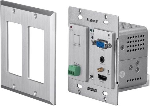 Monoprice Blackbird 4K HDBaseT Wall Plate Scaler Transmitter, 2 Gang, Decora, HDMI, VGA, PoC, Bi-Directional RS232 in Saudi Arabia